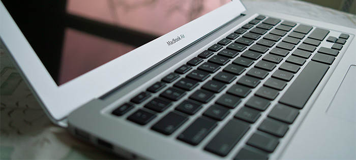 Close up of a MacBook Air